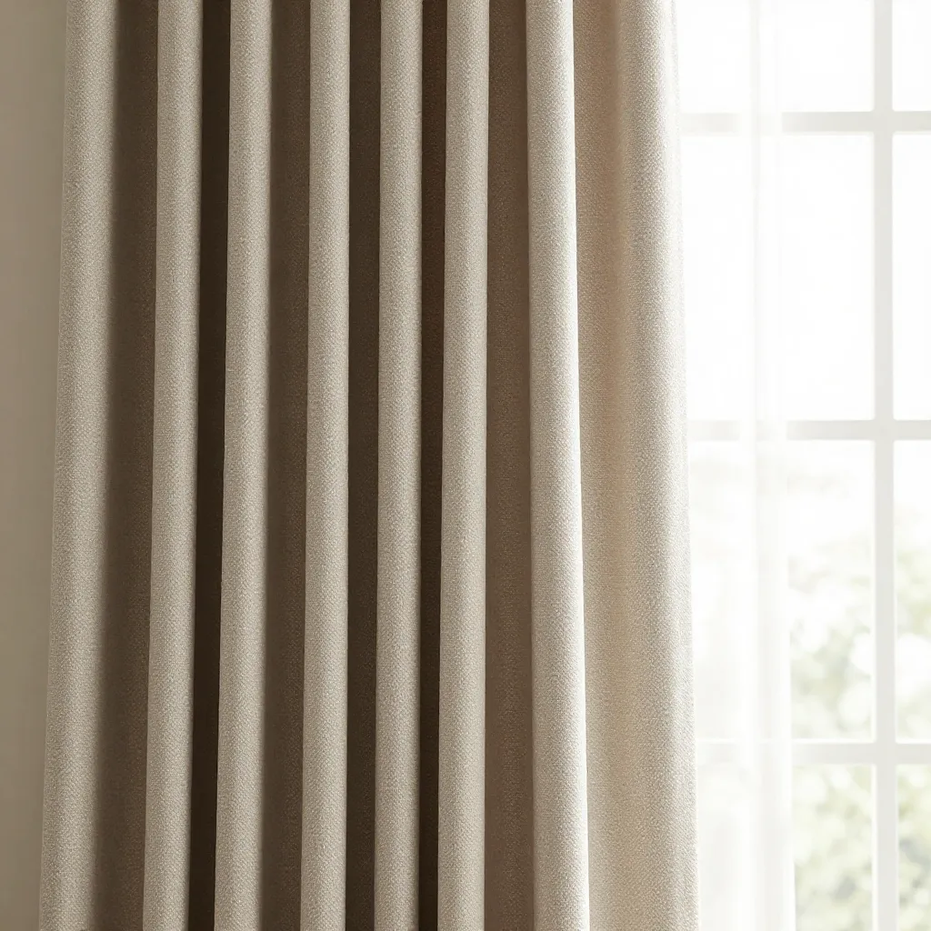 Kaunis olohuone verhoilla