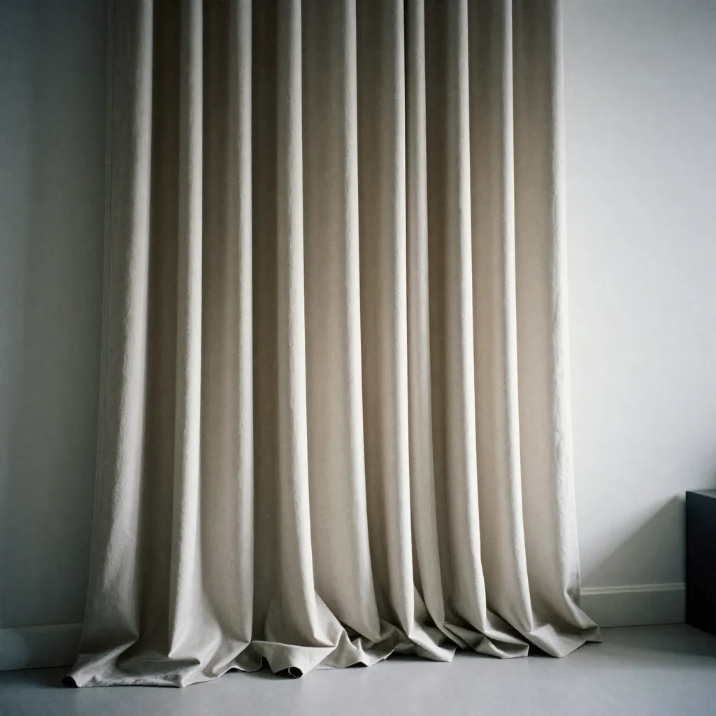 Pellavaverhot olohuoneessa